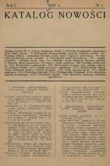 Katalog Nowości. 1927, nr 4