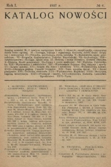 Katalog Nowości. 1927, nr 6