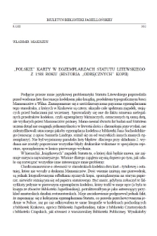 „Polskie” karty w egzemplarzach Statutu Litewskiego z 1588 roku (historia „odręcznych” kopii)