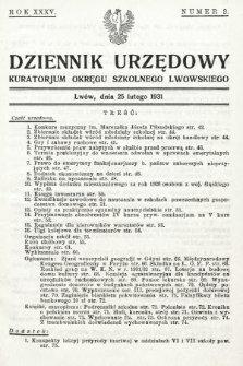 Dziennik Urzędowy Kuratorjum Okręgu Szkolnego Lwowskiego. 1931, nr 2