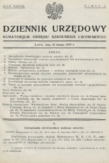 Dziennik Urzędowy Kuratorjum Okręgu Szkolnego Lwowskiego. 1933, nr 2
