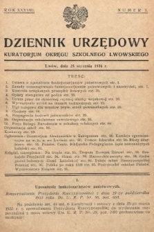 Dziennik Urzędowy Kuratorjum Okręgu Szkolnego Lwowskiego. 1934, nr 1