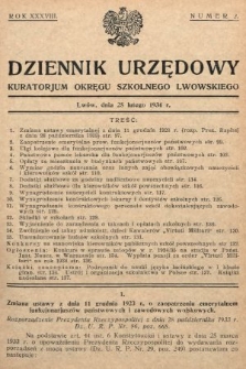 Dziennik Urzędowy Kuratorjum Okręgu Szkolnego Lwowskiego. 1934, nr 2