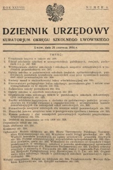 Dziennik Urzędowy Kuratorjum Okręgu Szkolnego Lwowskiego. 1934, nr 6