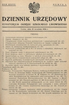 Dziennik Urzędowy Kuratorjum Okręgu Szkolnego Lwowskiego. 1934, nr 9