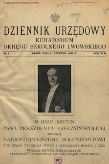 Dziennik Urzędowy Kuratorium Okręgu Szkolnego Lwowskiego. 1938, nr 1