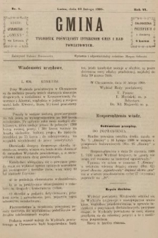 Gmina : tygodnik poświęcony interesom gmin i rad powiatowych. 1908, nr 8