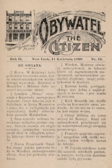 Obywatel = The Citizen. 1896, nr 16
