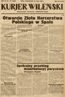 Kurjer Wileński : niezależny dziennik demokratyczny. 1935, nr 191