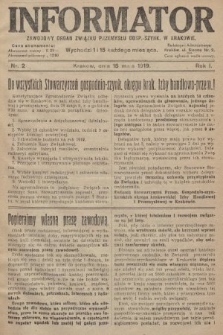 Informator : zawodowy organ Związku Przemysłu Gosp.-Szynk. w Krakowie. 1919, nr 2