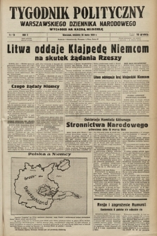 Tygodnik Polityczny Warszawskiego Dziennika Narodowego : wychodzi na każdą niedzielę. 1939, nr 13