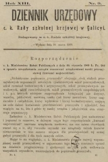 Dziennik Urzędowy c. k. Rady szkolnej krajowej w Galicyi. 1909, nr 9