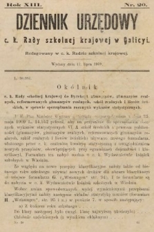 Dziennik Urzędowy c. k. Rady szkolnej krajowej w Galicyi. 1909, nr 20