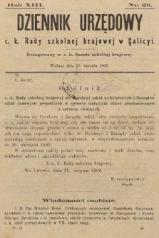 Dziennik Urzędowy c. k. Rady szkolnej krajowej w Galicyi. 1909, nr 26