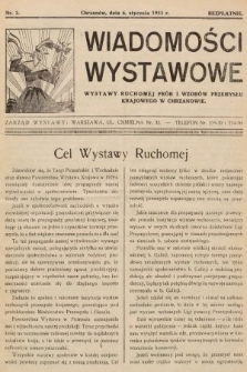 Wiadomości Wystawowe Wystawy Ruchomej Prób i Wzorów Przemysłu Krajowego w Chrzanowie. 1931, nr 2
