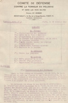 Comité de Défense Contre la Terreur en Pologne et dans les Pays Baltes. 1929, nr 3