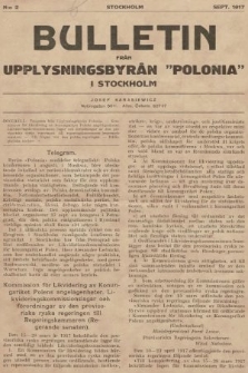 Bulletin från Upplysningsbyrån „Polonia” i Stockholm. 1917, nr 2