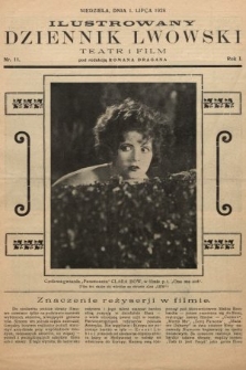 Ilustrowany Dziennik Lwowski : teatr, film, radio. 1928, nr 11