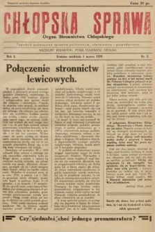 Chłopska Sprawa : organ Stronnictwa Chłopskiego : tygodnik poświęcony sprawom politycznym, oświatowym i gospodarczym. 1929, nr 8