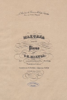 Mazurka pour le piano : op. 3