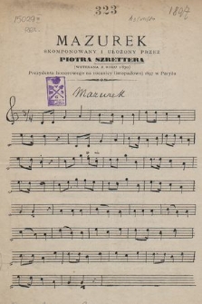 Mazurek : skomponowany i ułożony przez Piotra Szrettera