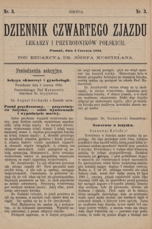Dziennik Czwartego Zjazdu Lekarzy i Przyrodników Polskich. 1884, nr 3
