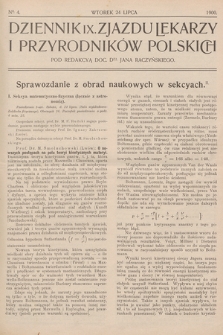 Dziennik IX. Zjazdu Lekarzy i Przyrodników Polskich. 1900, nr 4