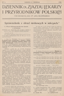 Dziennik IX Zjazdu Lekarzy i Przyrodników Polskich. 1900, nr 5