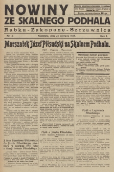 Nowiny Ze Skalnego Podhala : Rabka - Zakopane - Szczawnica. R. 1, 1928, nr 4