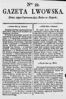 Gazeta Lwowska. 1811, nr 22
