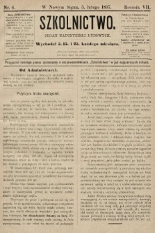 Szkolnictwo : organ nauczycieli ludowych. 1897, nr 4