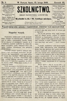 Szkolnictwo : organ nauczycieli ludowych. 1899, nr 5