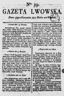 Gazeta Lwowska. 1811, nr 39