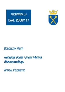 Recepcja poezji i prozy Mirona Białoszewskiego