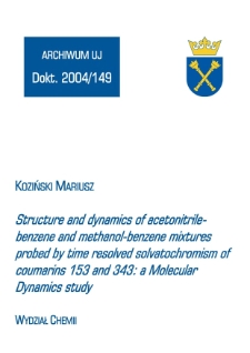 Structure and dynamics of acetonitrile-benzene and methanol-benzene mixtures probed by time resolved solvatochromism of coumarins 153 and 343: a Molecular Dynamics study