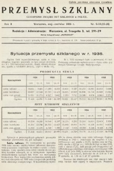 Przemysł Szklany : czasopismo Związku Hut Szklanych w Polsce. 1936, nr 9-10