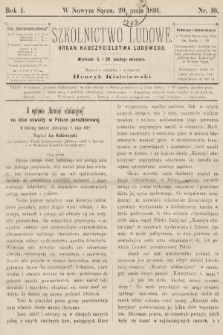Szkolnictwo Ludowe : organ nauczycielstwa ludowego. 1891, nr 10