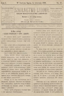 Szkolnictwo Ludowe : organ nauczycielstwa ludowego. 1891, nr 17