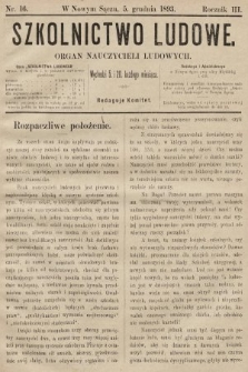 Szkolnictwo Ludowe : organ nauczycieli ludowych. 1893, nr 16