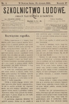 Szkolnictwo Ludowe : organ nauczycieli ludowych. 1894, nr 3