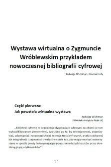 Wystawa wirtualna o Zygmuncie Wróblewskim przykładem nowoczesnej bibliografii cyfrowej [artykuł]