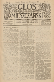 Glos Mieszczański : organ poświęcony sprawom mieszczaństwa polskiego. R. 2, 1912, nr 4