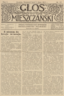 Glos Mieszczański : organ poświęcony sprawom mieszczaństwa polskiego. R. 2, 1912, nr 27
