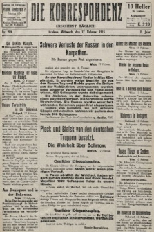 Die Korrespondenz. 1915, nr 209