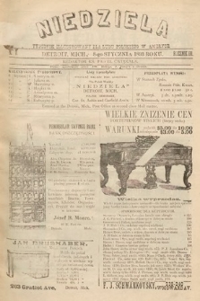 Niedziela : tygodnik ilustrowany dla ludu polskiego w Ameryce. 1893, nr 2