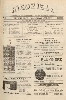 Niedziela : tygodnik ilustrowany dla ludu polskiego w Ameryce. 1893, nr 9