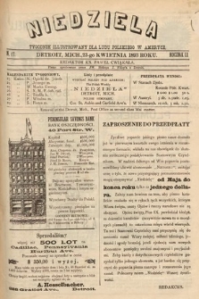 Niedziela : tygodnik ilustrowany dla ludu polskiego w Ameryce. 1893, nr 17