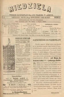 Niedziela : tygodnik ilustrowany dla ludu polskiego w Ameryce. 1893, nr 18