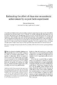 Estimating the effect of class size on academic achievement by ex post facto experiment
