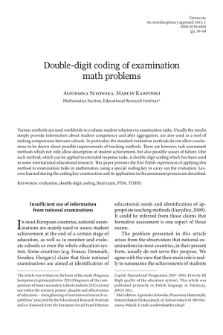 Double-digit coding of examination math problems